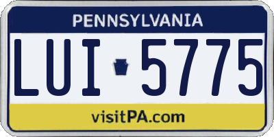 PA license plate LUI5775