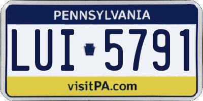 PA license plate LUI5791