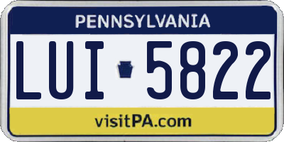 PA license plate LUI5822