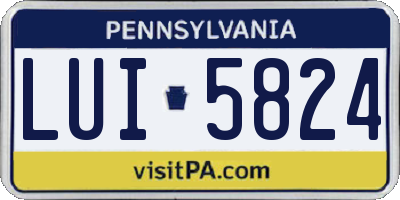 PA license plate LUI5824