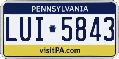 PA license plate LUI5843