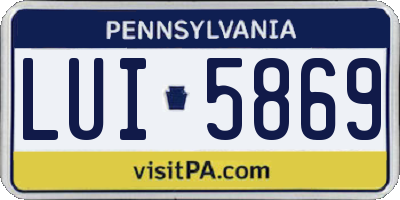 PA license plate LUI5869