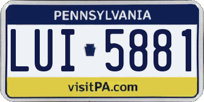PA license plate LUI5881