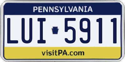 PA license plate LUI5911