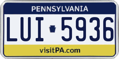 PA license plate LUI5936