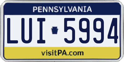 PA license plate LUI5994