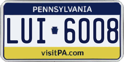 PA license plate LUI6008