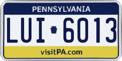 PA license plate LUI6013