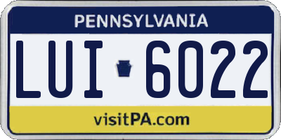 PA license plate LUI6022