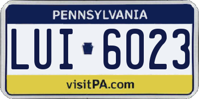 PA license plate LUI6023