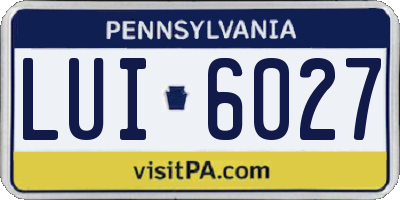 PA license plate LUI6027
