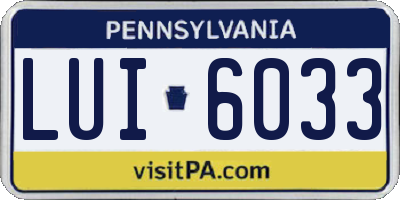 PA license plate LUI6033
