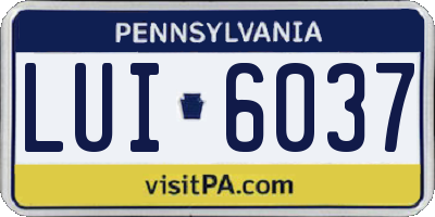 PA license plate LUI6037