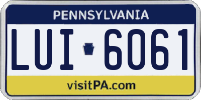 PA license plate LUI6061