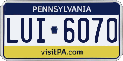 PA license plate LUI6070