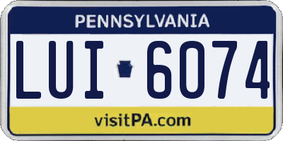 PA license plate LUI6074
