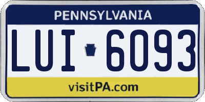 PA license plate LUI6093