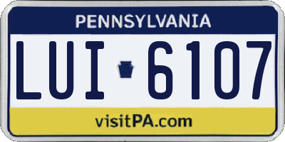 PA license plate LUI6107