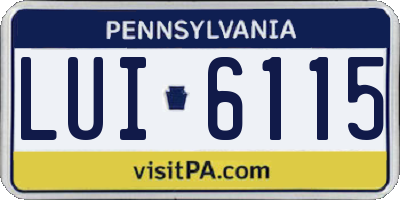 PA license plate LUI6115