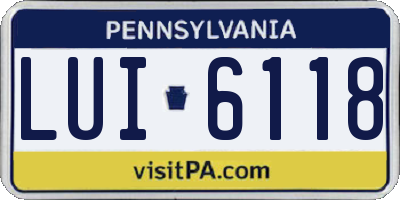 PA license plate LUI6118
