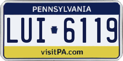 PA license plate LUI6119