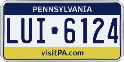 PA license plate LUI6124