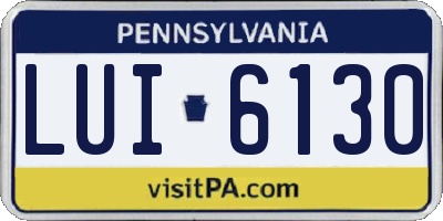 PA license plate LUI6130