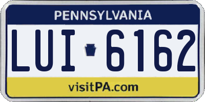PA license plate LUI6162