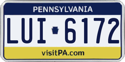 PA license plate LUI6172