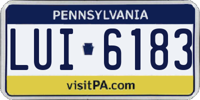 PA license plate LUI6183