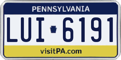 PA license plate LUI6191