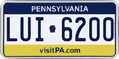 PA license plate LUI6200