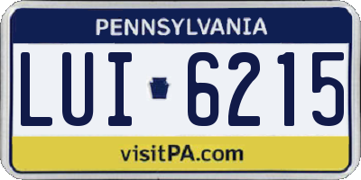 PA license plate LUI6215