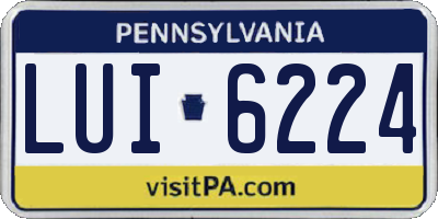 PA license plate LUI6224