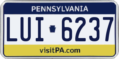 PA license plate LUI6237