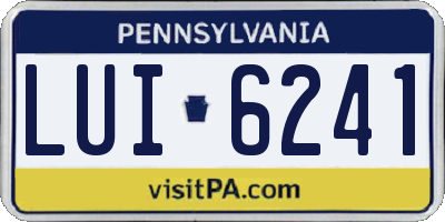 PA license plate LUI6241