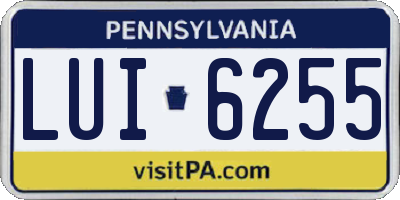 PA license plate LUI6255