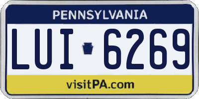 PA license plate LUI6269
