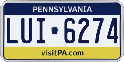 PA license plate LUI6274