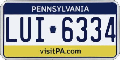 PA license plate LUI6334