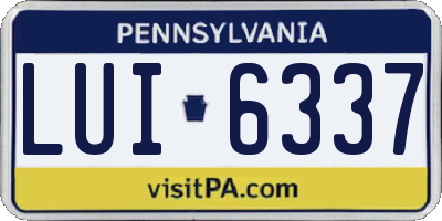 PA license plate LUI6337