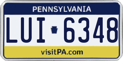 PA license plate LUI6348