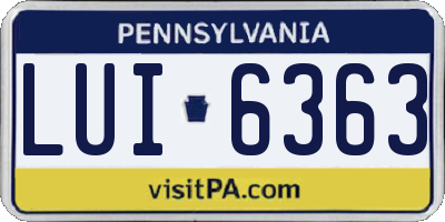 PA license plate LUI6363