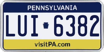 PA license plate LUI6382