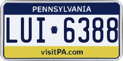 PA license plate LUI6388