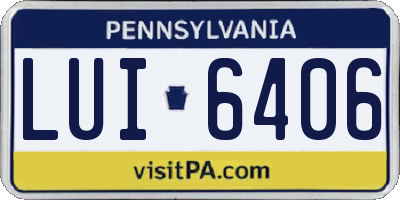 PA license plate LUI6406