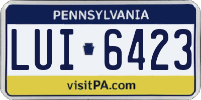 PA license plate LUI6423