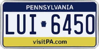 PA license plate LUI6450