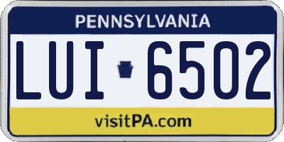PA license plate LUI6502