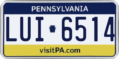 PA license plate LUI6514